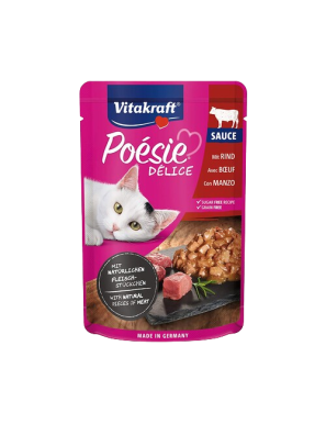 VITAKRAFT SNACK GATO POESIE DELICE+ TERNERA T/85GR