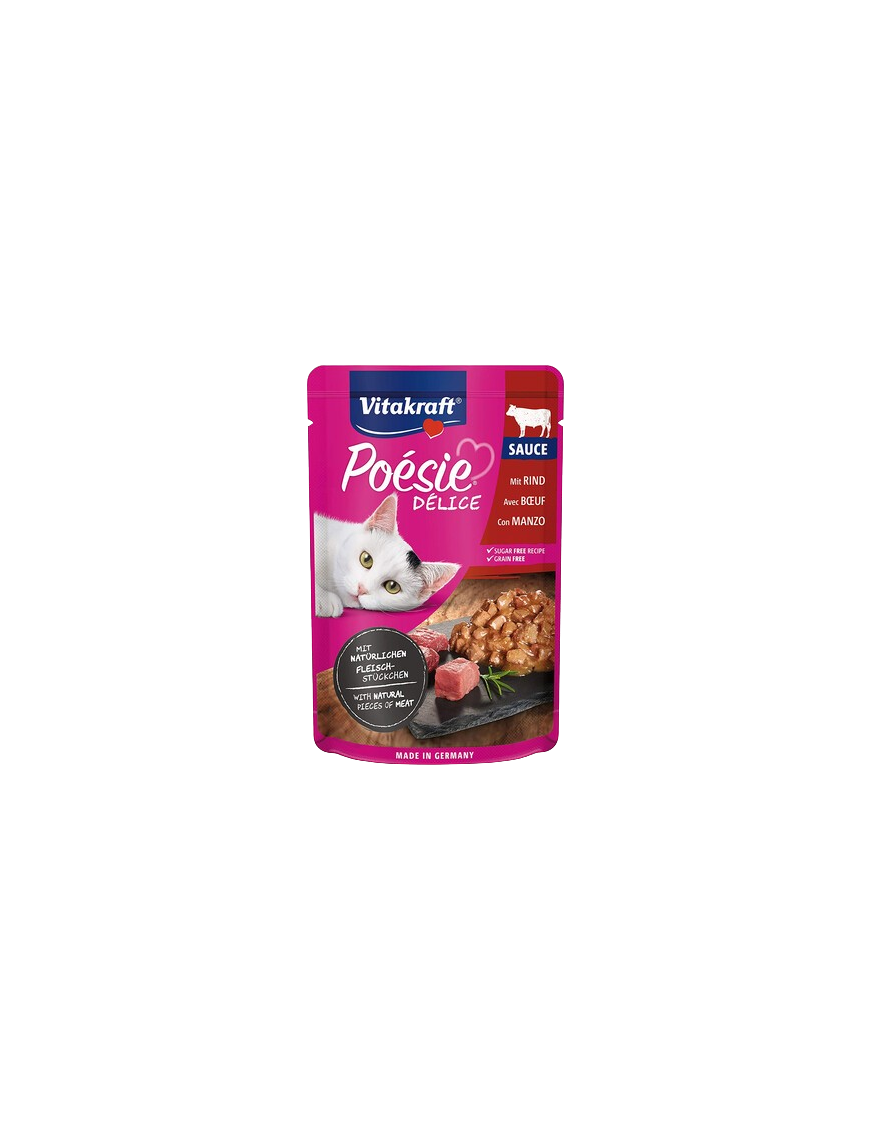 VITAKRAFT SNACK GATO POESIE DELICE+ TERNERA T/85GR