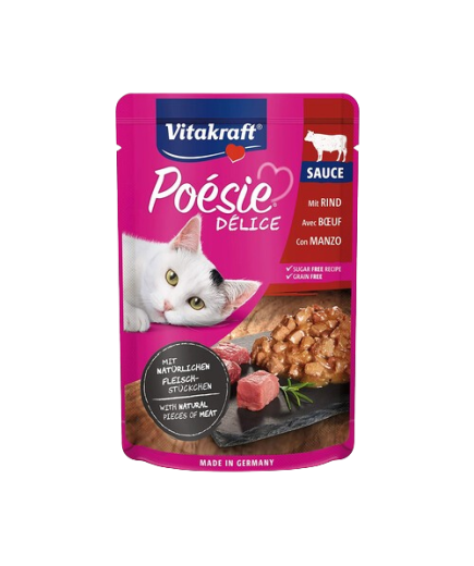 VITAKRAFT SNACK GATO POESIE DELICE+ TERNERA T/85GR