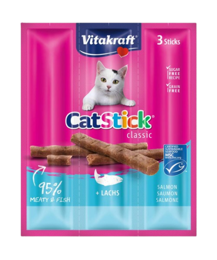 VITAKRAFT SNACK GATOS STICK MINI SALMON B/3UD