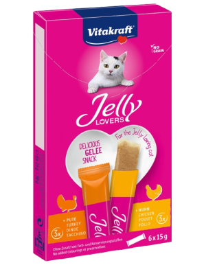 VITAKRAFT SNACK GATO JELLY LOVERS POLLO/PAVO P/6UD