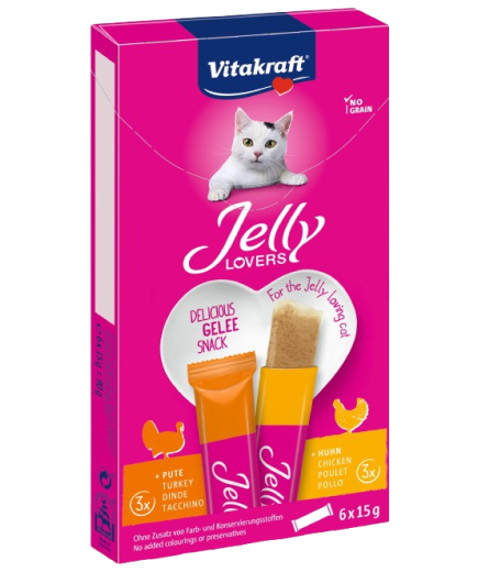 VITAKRAFT SNACK GATO JELLY LOVERS POLLO/PAVO P/6UD