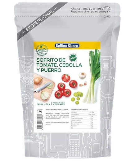SOFRITO DE TOMATE,CEBOLLA Y PUERRO SUAVE GB B/1 KG