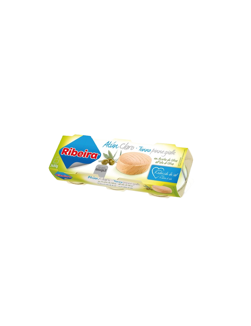 ATUN RIBEIRA CLARO A/OLIVA R/SAL 52 GR PACK-3 UD
