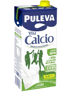 LECHE PULEVA CALCIO SEMIDESNATA BRICK 1 L