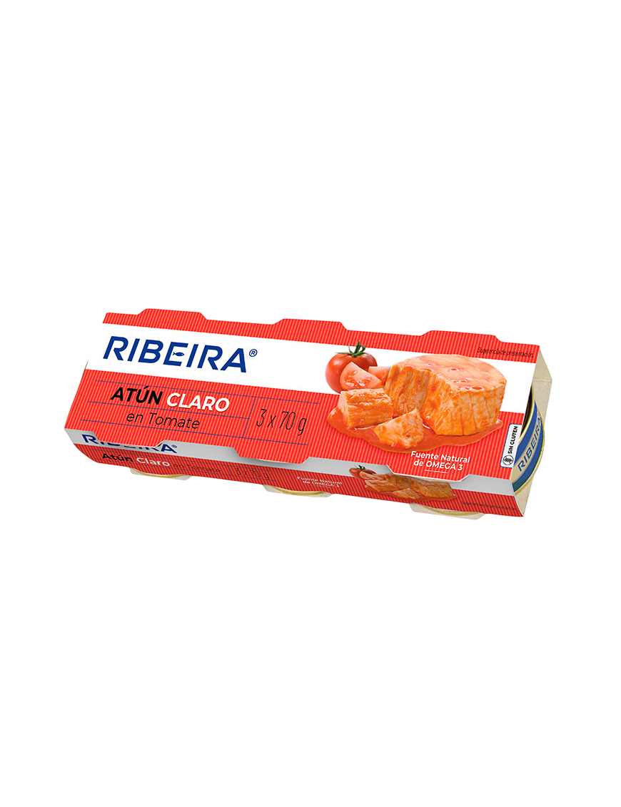 ATUN RIBEIRA CLARO C/TOMATE 52 GR PACK-3 UD