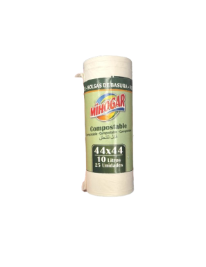B/BASURA 44X44 MIHOGAR COMPOSTABLE 10L B/25 UD