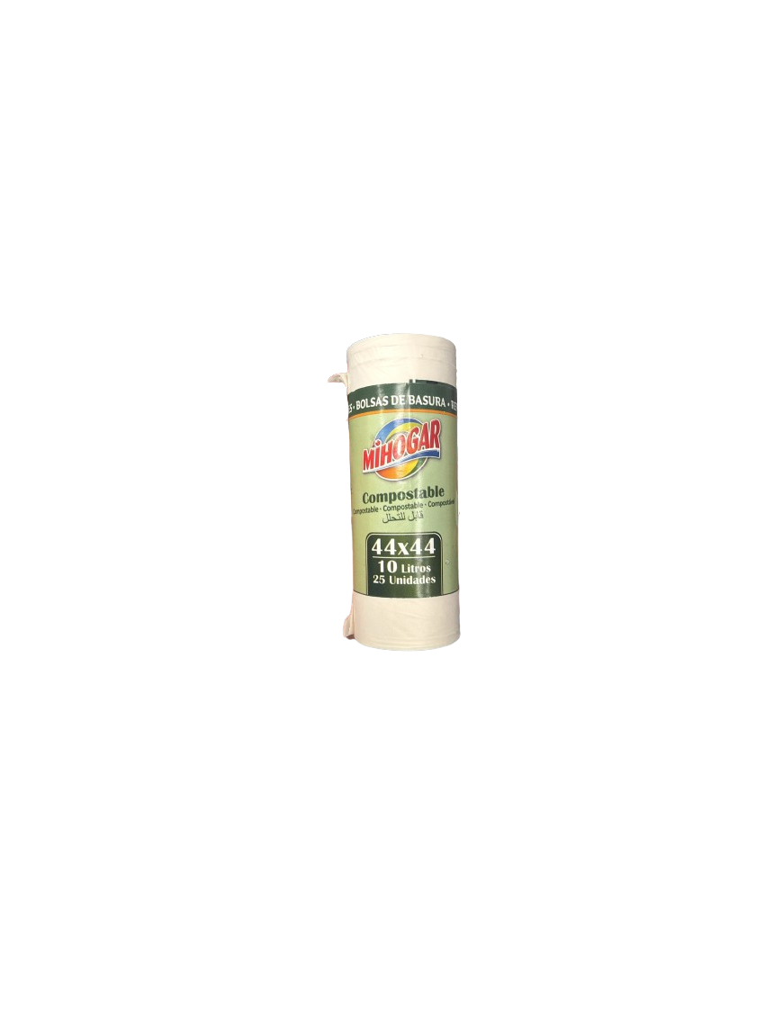 B/BASURA 44X44 MIHOGAR COMPOSTABLE 10L B/25 UD