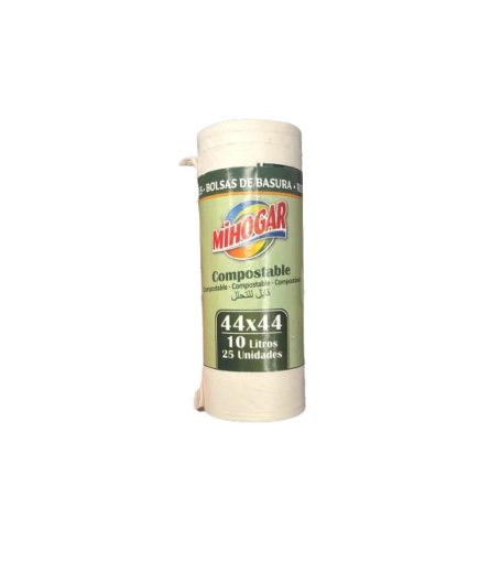 B/BASURA 44X44 MIHOGAR COMPOSTABLE 10L B/25 UD