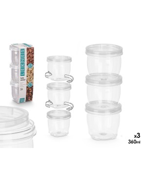 TARRO PLASTICO LEKNES 360ML P/3UD