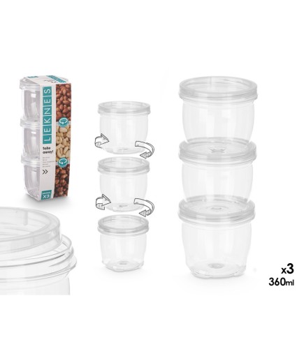 TARRO PLASTICO LEKNES 360ML P/3UD