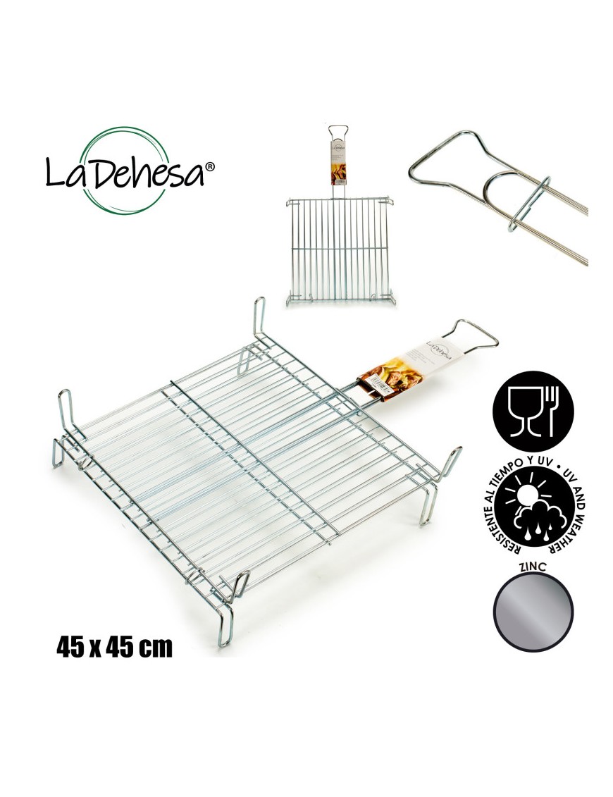 PARRILLA DOBLE ZINCADA LA DEHESA 45X45CM UNIDAD