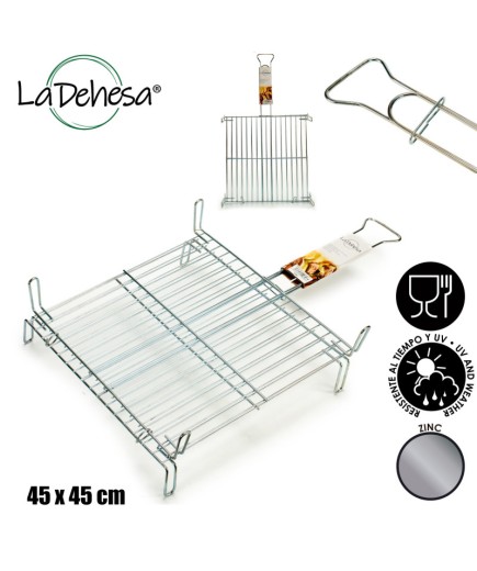 PARRILLA DOBLE ZINCADA LA DEHESA 45X45CM UNIDAD