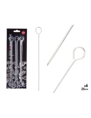 PINCHO BROCHETA METAL KINVARA 25CM P/6UD
