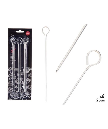 PINCHO BROCHETA METAL KINVARA 25CM P/6UD