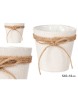 MACETERO TELA C/LAZO 12.5X12CM BLANCO UNIDAD
