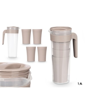 JARRA 1.4L+ 4 VASOS COLORES UNIDAD