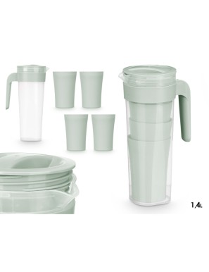 JARRA 1.4L+ 4 VASOS COLORES UNIDAD