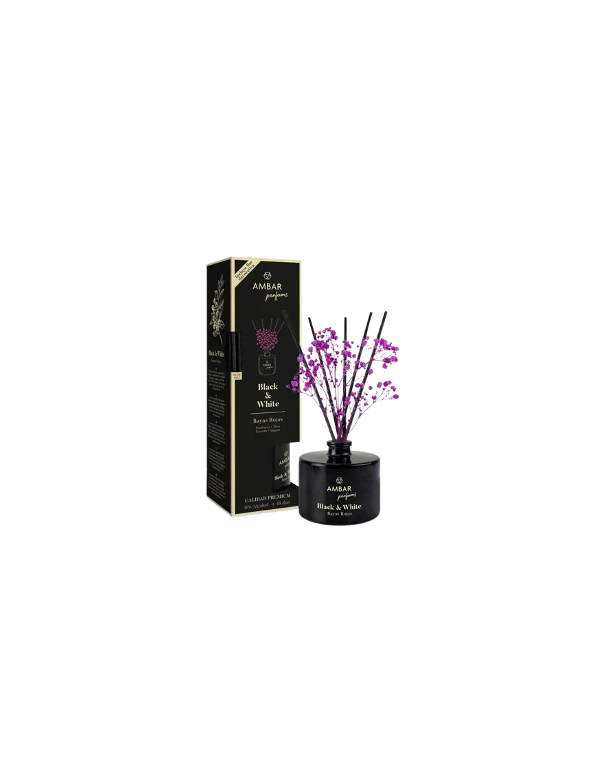 AMBIENTADOR AMBAR MIKADO B&W BAYAS ROJAS B/40ML