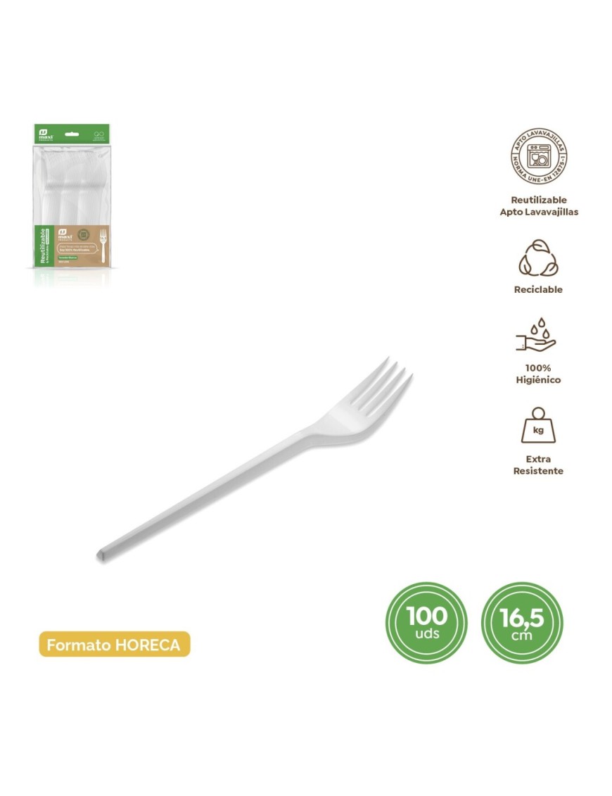 TENEDOR PLASTICO MAXI RF/5152R B/100 UD