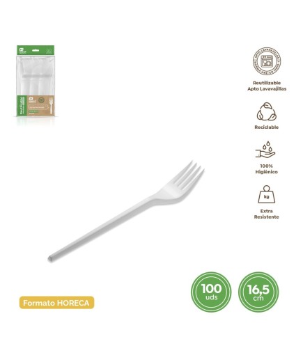 TENEDOR PLASTICO MAXI RF/5152R B/100 UD