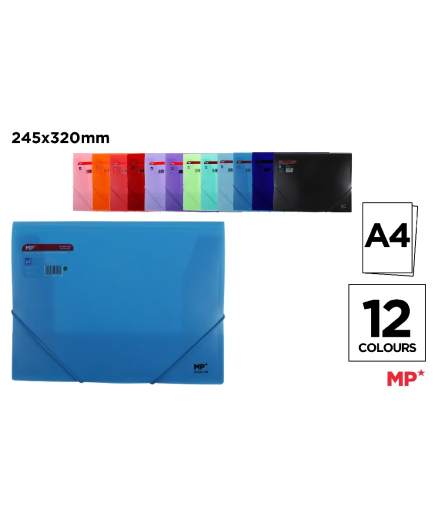 PP CARPETA MP A4 C/SOLAPA Y GOMA COLORES UD