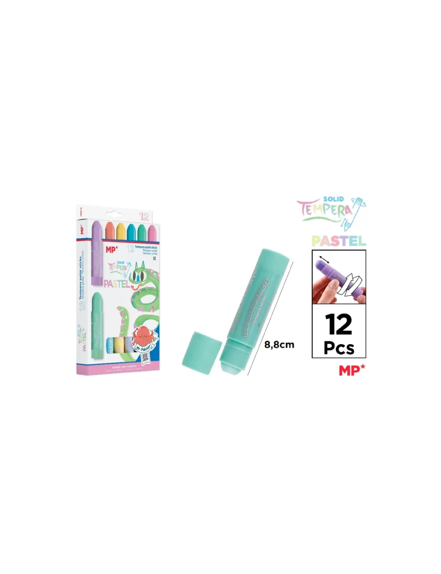 PP TEMPERA SOLIDA MP COLORES PASTEL P/12UDS