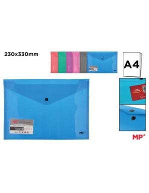 PP CARPETA SOBRE MP A4 TRANSL COLORES C/BOTON UD