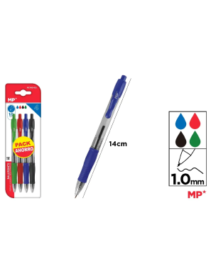 PP BOLIGRAFO MP 1 MM N-A-R-V PACK-4 UD