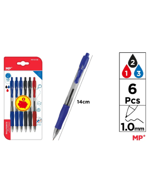 PP BOLIGRAFO MP 1 MM 3AZUL-2NEGRO-ROJO PACK-6 UD