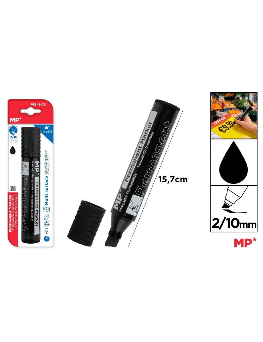 PP ROTULADOR PERMANENTE MP 2/10MM NEGRO UNIDAD