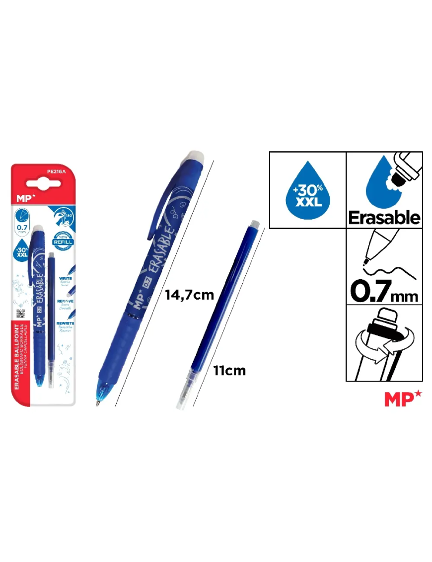 PP BOLIGRAFO BORRABLE MP AZUL+RECAMBIO UNIDAD