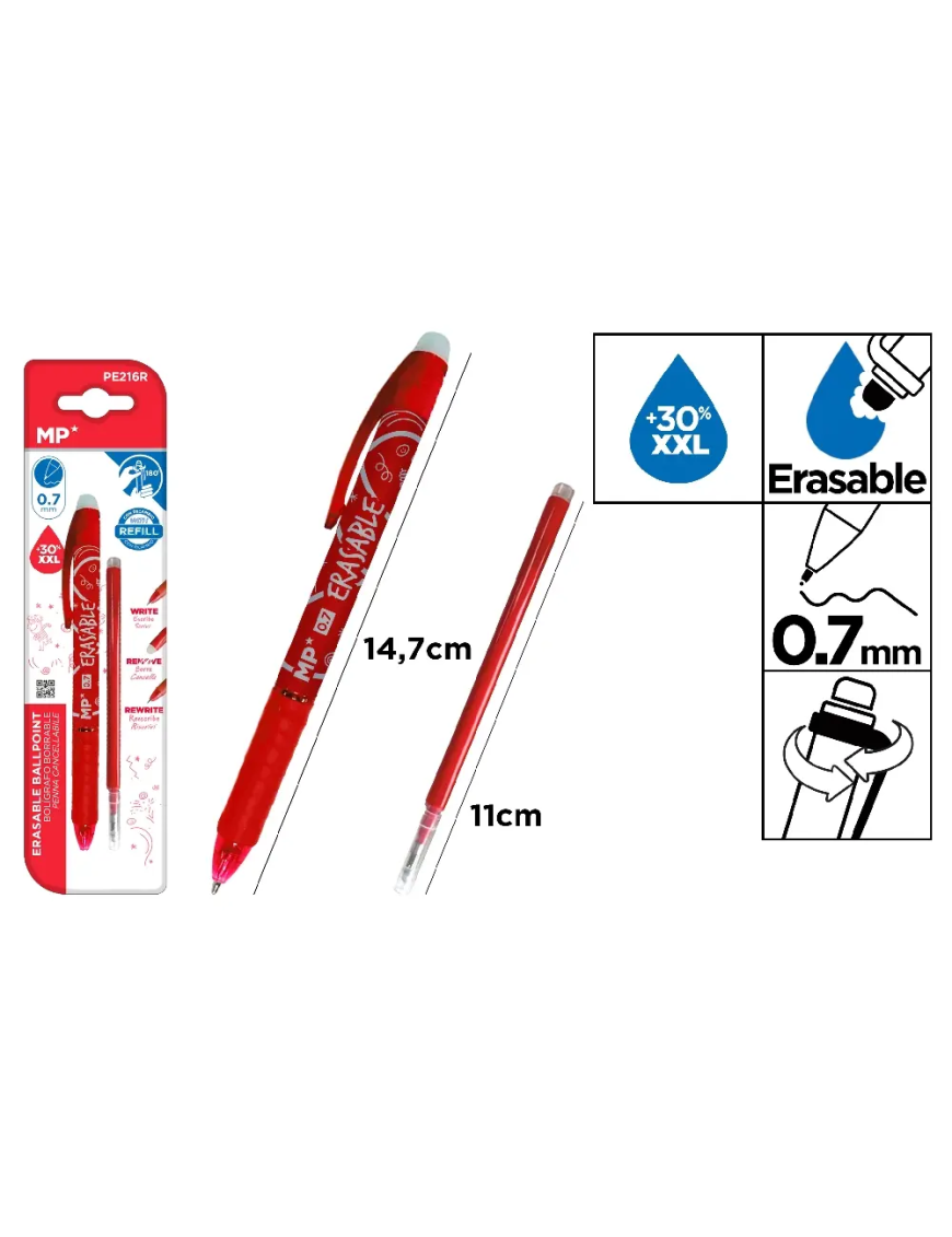 PP BOLIGRAFO BORRABLE MP ROJO+RECAMBIO UNIDAD