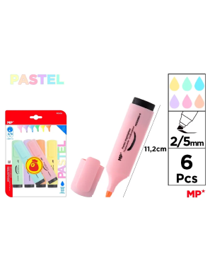 PP SUBRAYADOR MP COLORES PASTEL P/6UD