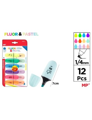 PP SUBRAYADOR MP FLUORESCENTE Y PASTEL PACK-12