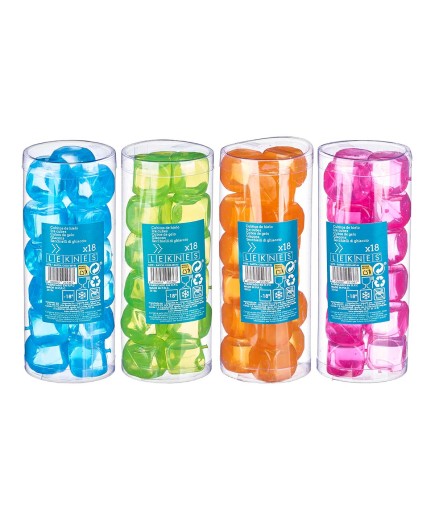 CUBITOS HIELO LEKNES COLORES P/18 UD