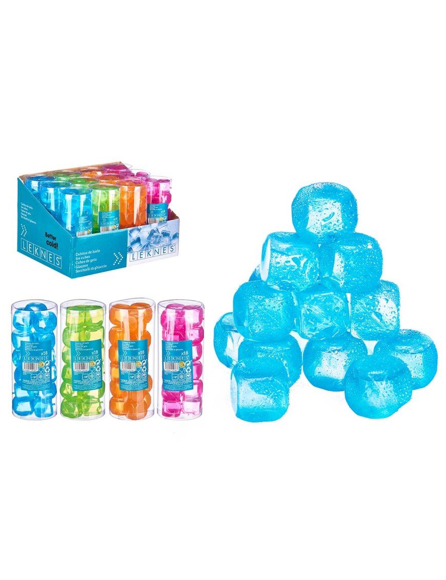 CUBITOS HIELO LEKNES COLORES P/18 UD