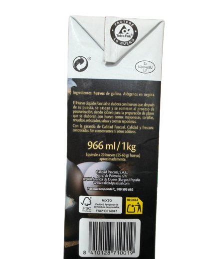HUEVO LIQUIDO PASCUAL BRICK      1 L