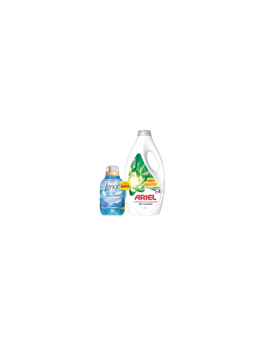 DETERGENTE ARIEL LIQUIDO 29LAV+LENOR ALPIN 36 DOSI