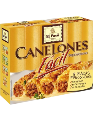 CANELONES EL PAVO PRECOCIDOS 18 PLACAS