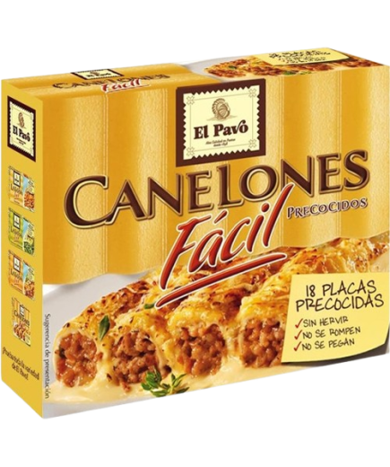 CANELONES EL PAVO PRECOCIDOS 18 PLACAS