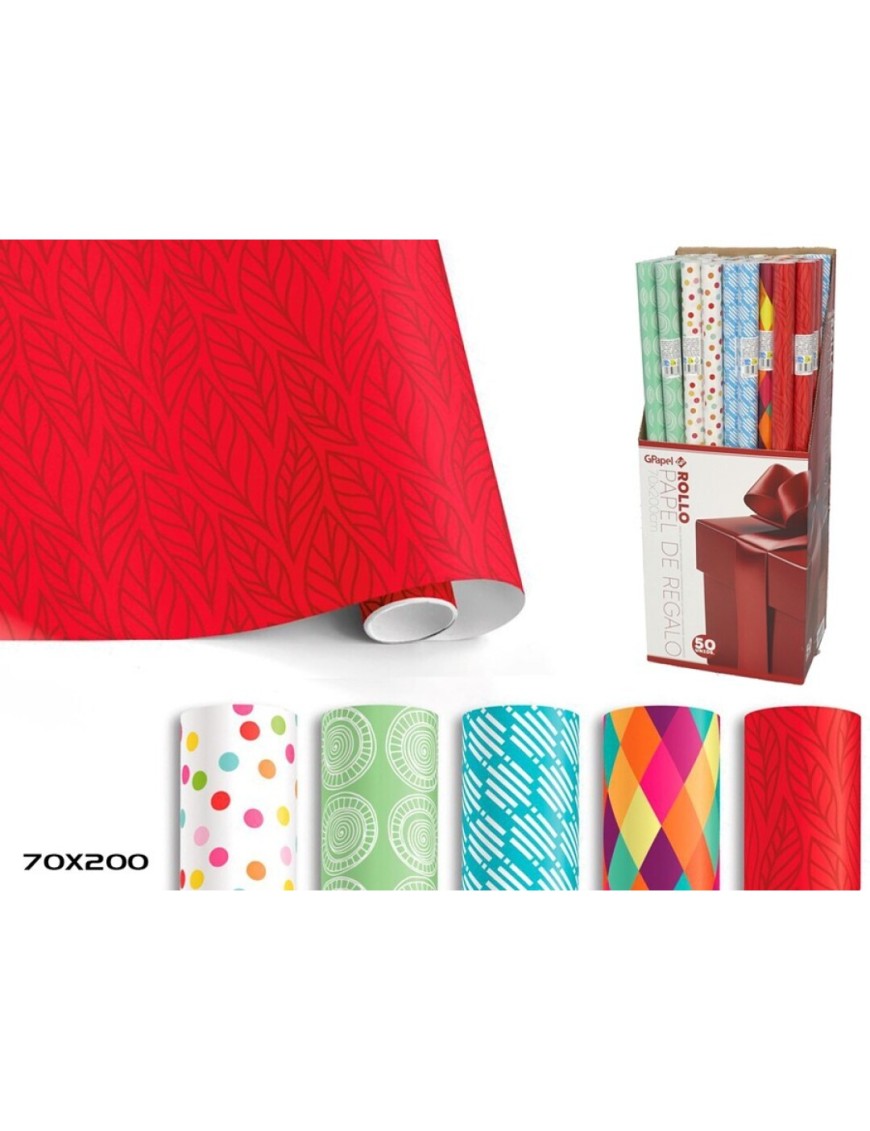 PAPEL REGALO CLASSIC 0,70X2 METROS UNIDAD