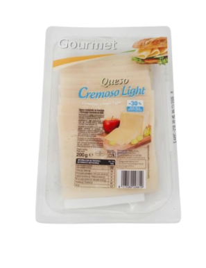QUESO LONCHAS GOURMET LIGHT CREMOSO P/200GR