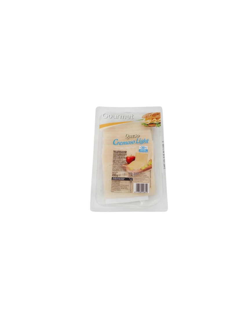 QUESO LONCHAS GOURMET LIGHT CREMOSO P/200GR