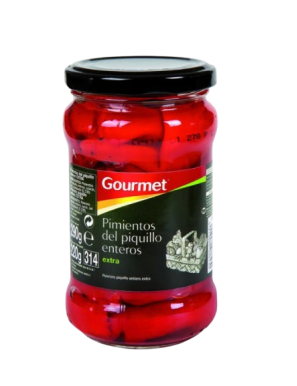 PIMIENTOS PIQUILLO ENTEROS 13/16 B/225GR