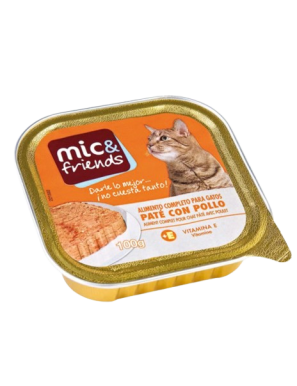 COMIDA GATO MIC&FRIENDS POLLO L/100G