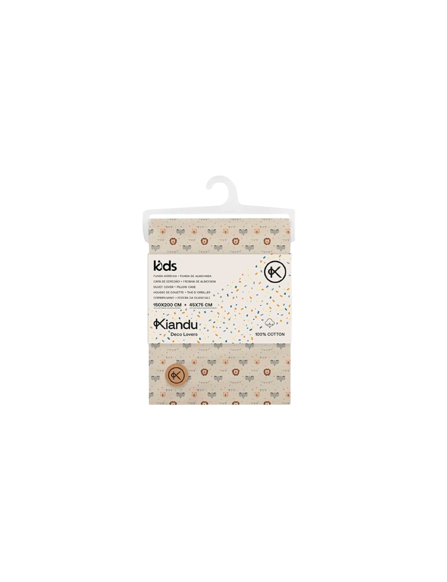 FUNDA EDREDON 150X200+F/ALMOHADA J/BEIGE UNIDAD