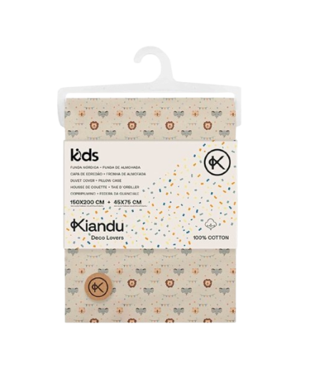 FUNDA EDREDON 150X200+F/ALMOHADA J/BEIGE UNIDAD