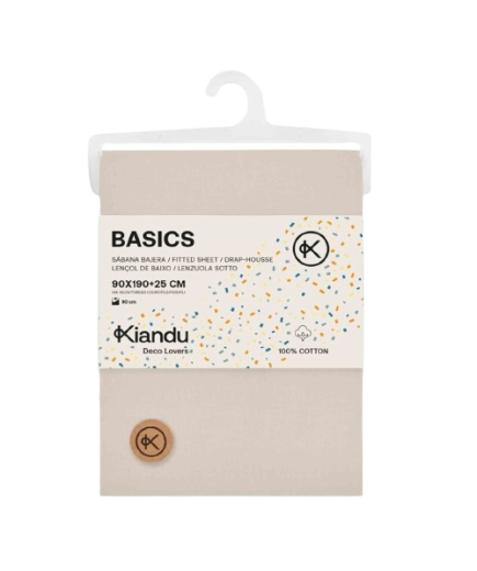SABANA BAJERA KIDS 90X190X25 100%ALGODON T/BEIGE