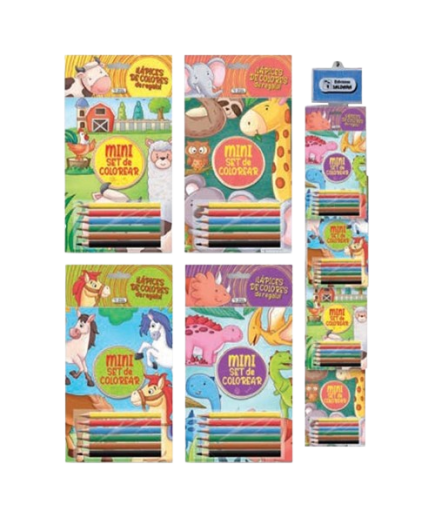 COLOREABLE ANIMALES 23X12CM C/COLORES UNIDAD